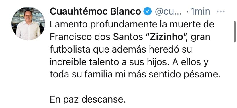 Las redes sociales se inundan con mensajes de apoyo y de pésame hacia la familia Dos Santos tras el fallecimiento de Geraldo Francisco dos Santos.