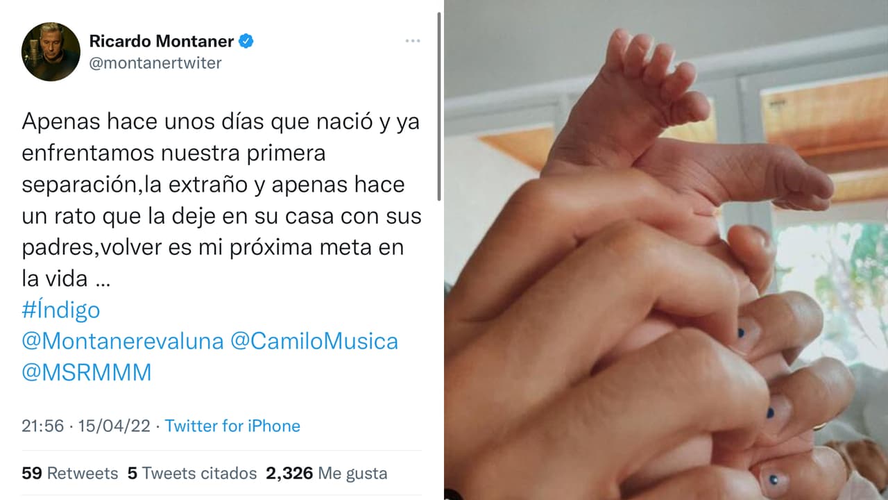 Con este mensaje, Ricardo Montaner se despidió de su nieta Índigo, la hija recién nacida de Evaluna Montaner y Camilo.
