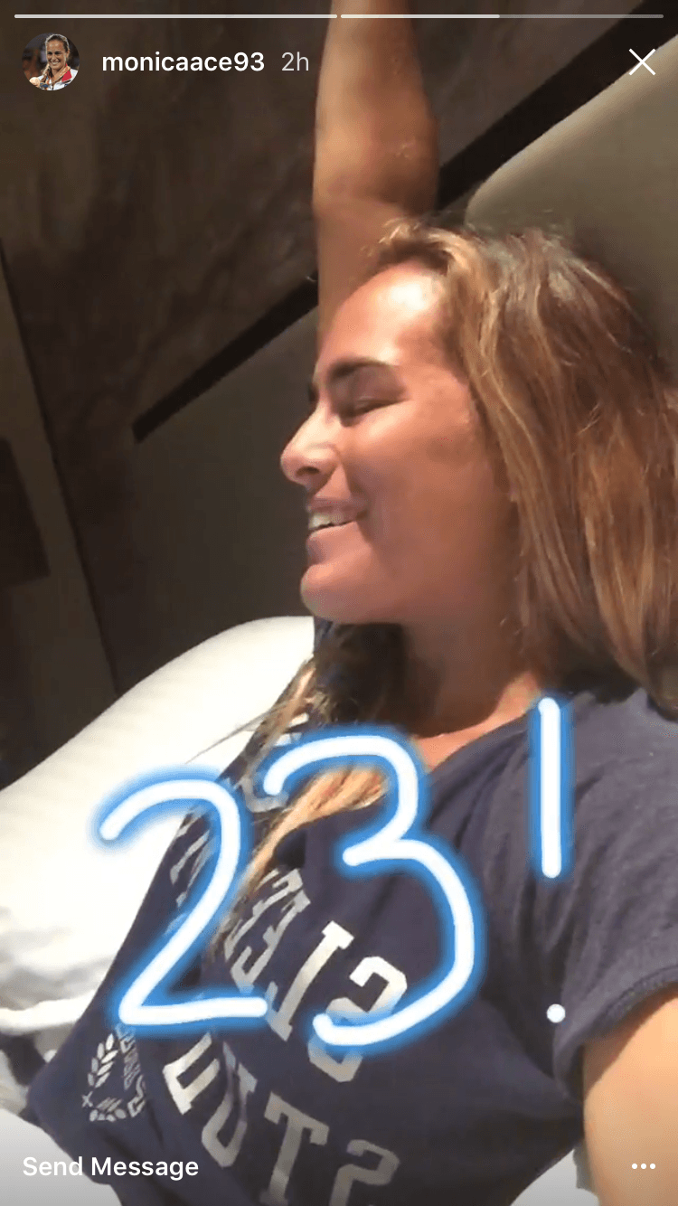 La tenista puertorriqueña, quien se encuentra en un torneo en China, compartió imágenes de su festejo en las redes sociales.