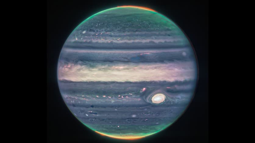 El telescopio Webb capta en Júpiter un impresionante fenómeno atmosférico