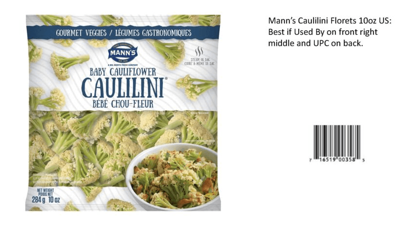 Los vegetales empacados se vendieron bajo varias marcas, como Mann's, HEB, Del Monte, Hungryroot, Marketside, O Organics, Farms, Sysco y Trader Joe's.