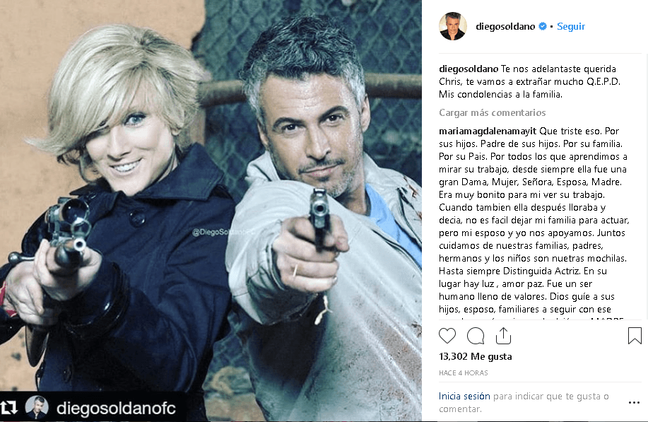 El actor Diego Soldano, quien fuera su compañero en la telenovela 'La Patrona', tambie´n recordó a la actriz.