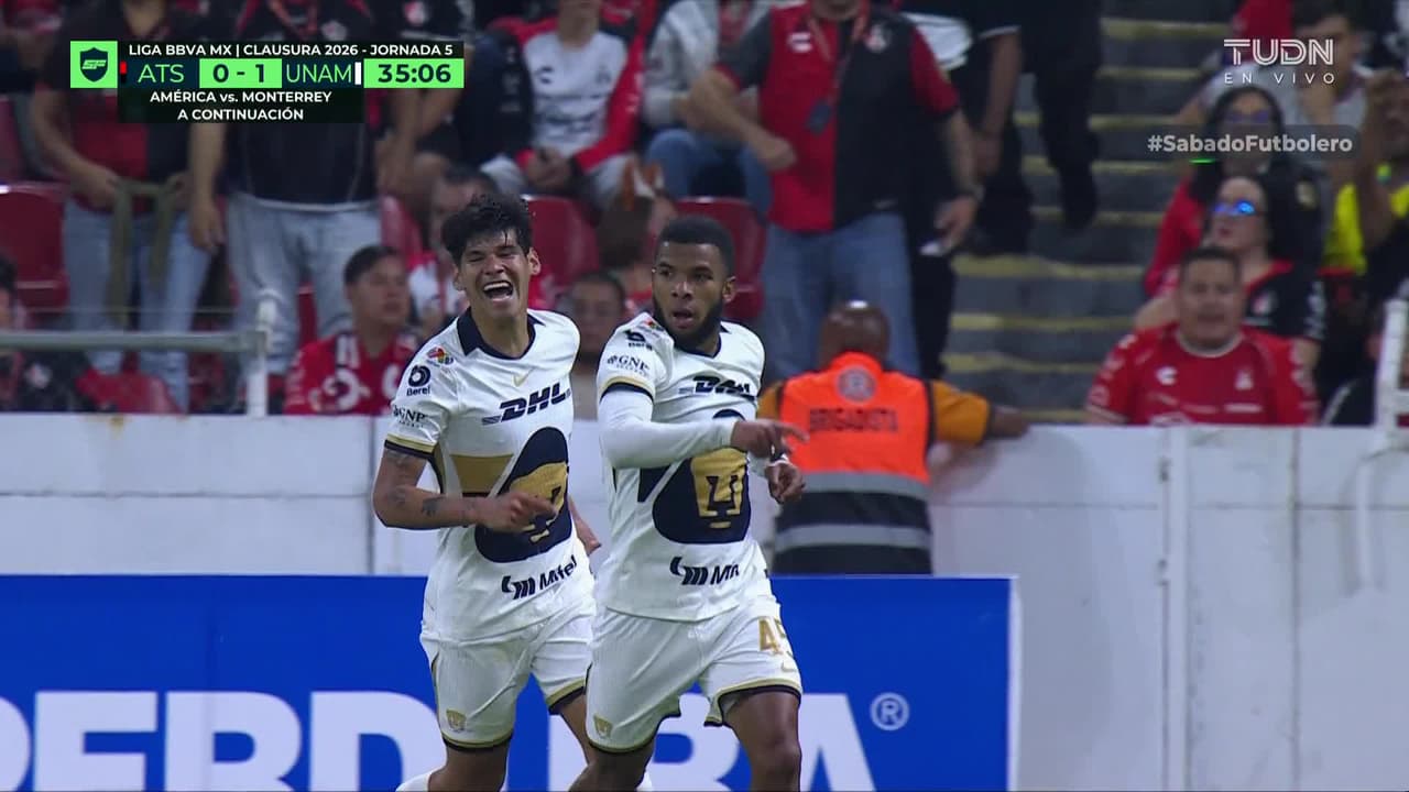 ¡Golazo colectivo de Pumas! Pedro Vite pone el 1-0 sobre Atlas