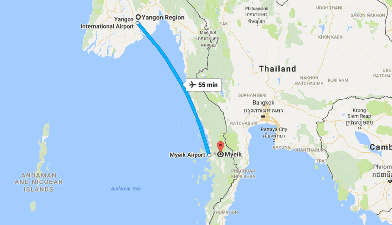 El aparato despegó de Myeik, en el sur de 
<b>Birmania</b>, y debía aterrizar en Rangún, la capital económica del país, en el norte.