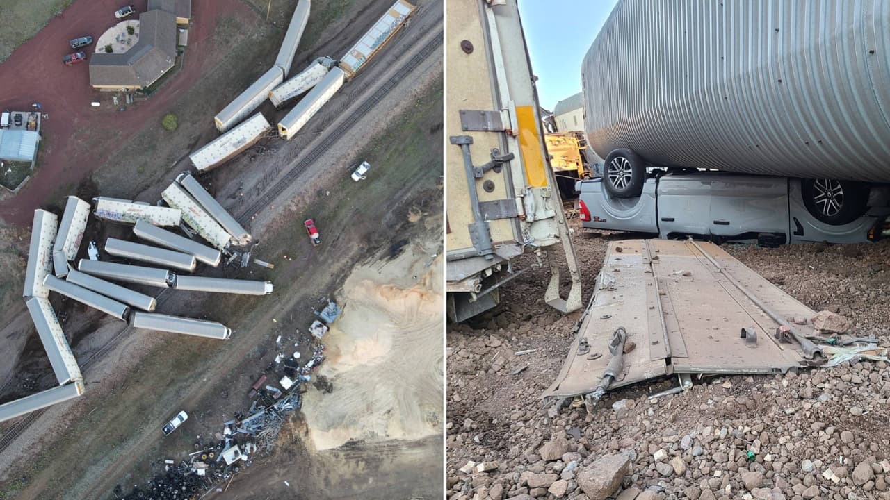 Tren se descarrila en el Condado de Coconino y destruye al menos 23 autos nuevos