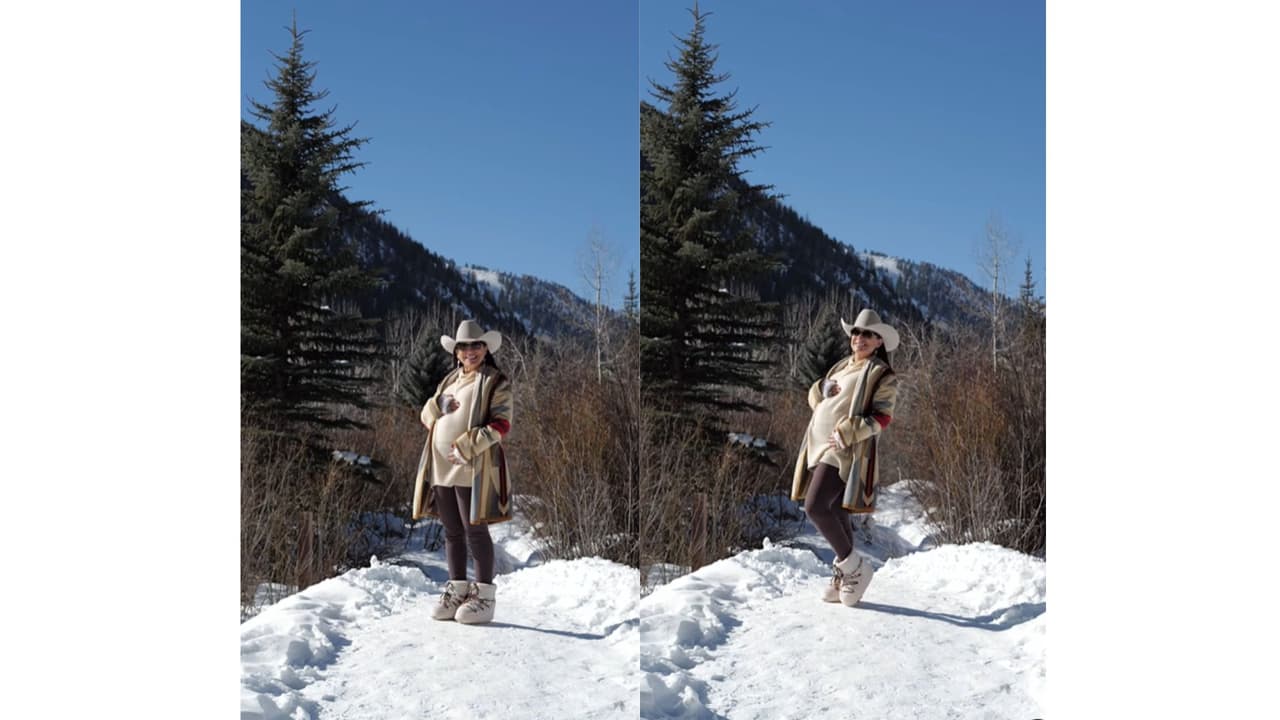 La actriz disfruta de su embarazo en Aspen.