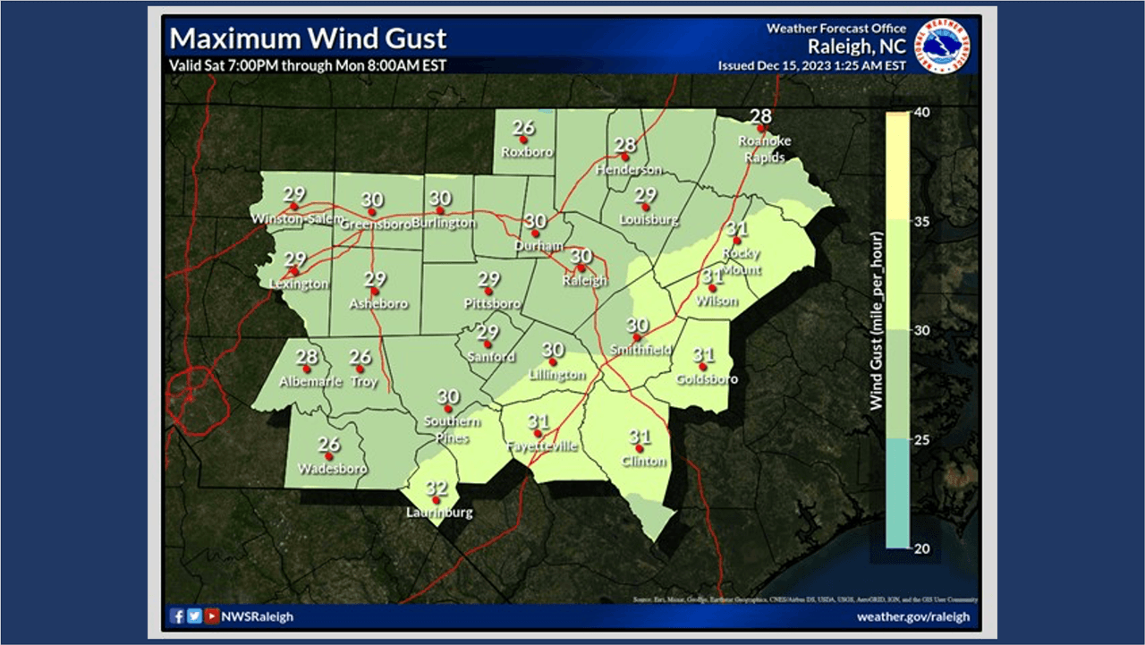 Cuatro mapas que explican lo que se espera del tiempo severo en Carolina del Norte