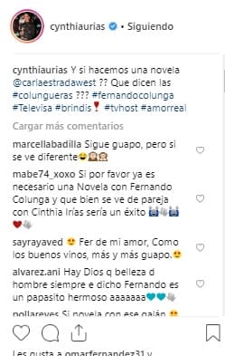 La usuaria de Instagram @sepgri señaló: "Sí, que regrese, para deleite de las pupilas... Actor como él, pocos. Se le extraña y parece que se hizo un arreglito, si es así, está en su derecho, lo amo", es uno de los comentarios junto a la fotografía, que en tan sólo unas horas alcanzó 14 mil me gusta.