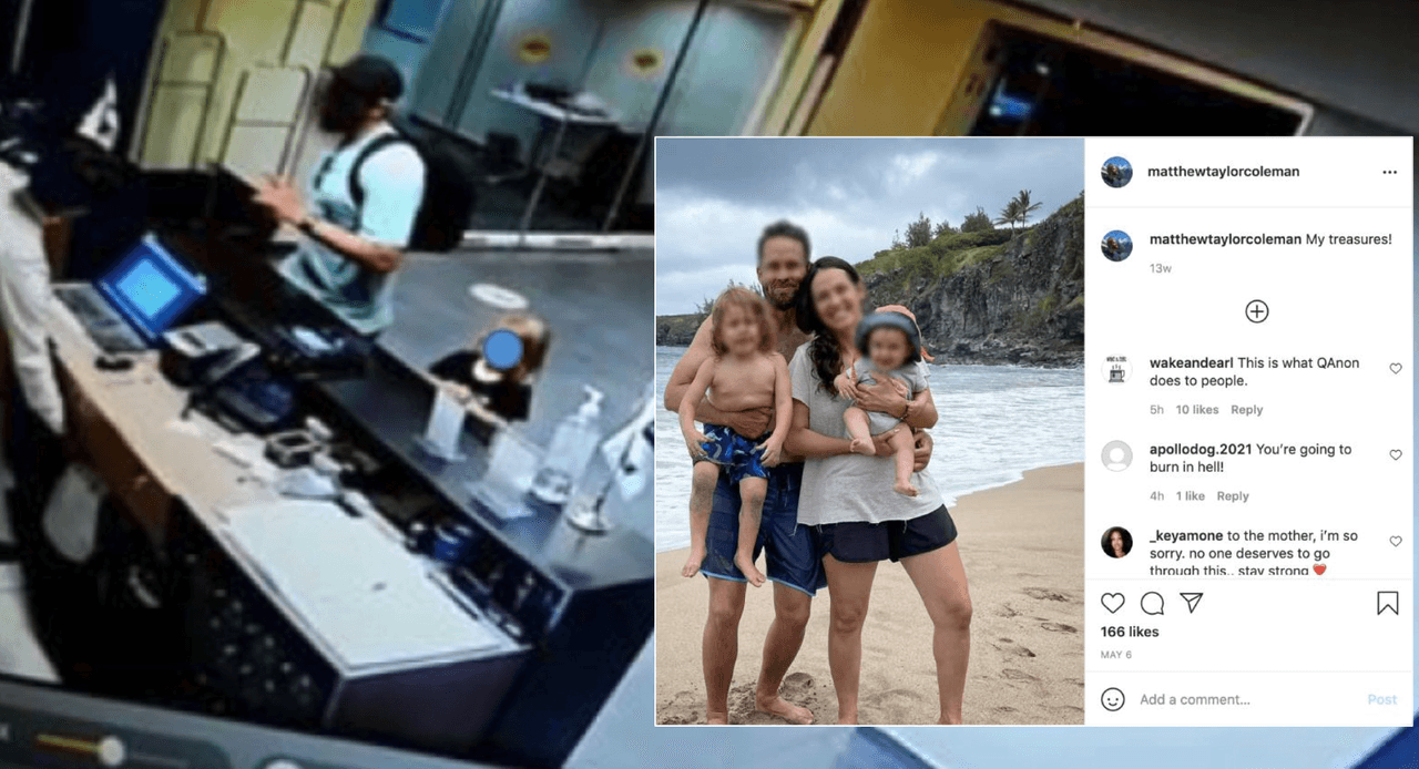 La muerte de 
<b>los dos hijos de <a href="https://www.univision.com/local/los-angeles-kmex/mattew-coleman-fbi-muertes-fotos">Mattew Coleman</a></b>
<a href="https://www.univision.com/local/los-angeles-kmex/mattew-coleman-fbi-muertes-fotos">,</a> de 10 meses y 2 años, fue investigada por el FBI. Para asombro de muchos, el californiano confesó que sabía que había hecho algo malo, pero era la única forma de "salvar al mundo de los monstruos". El presunto asesino explicó que,"iluminado por las teorías de conspiración de QAnon e Illuminati, se le había revelado que su esposa, Abby Coleman, poseía ADN de serpiente y se lo había transmitido a sus hijos”.