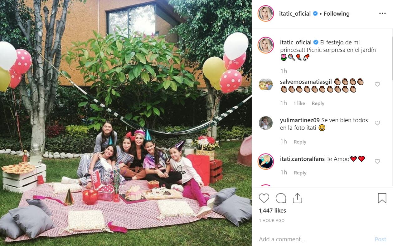 Itatí le organizó un pícnic sorpresa en el jardín.