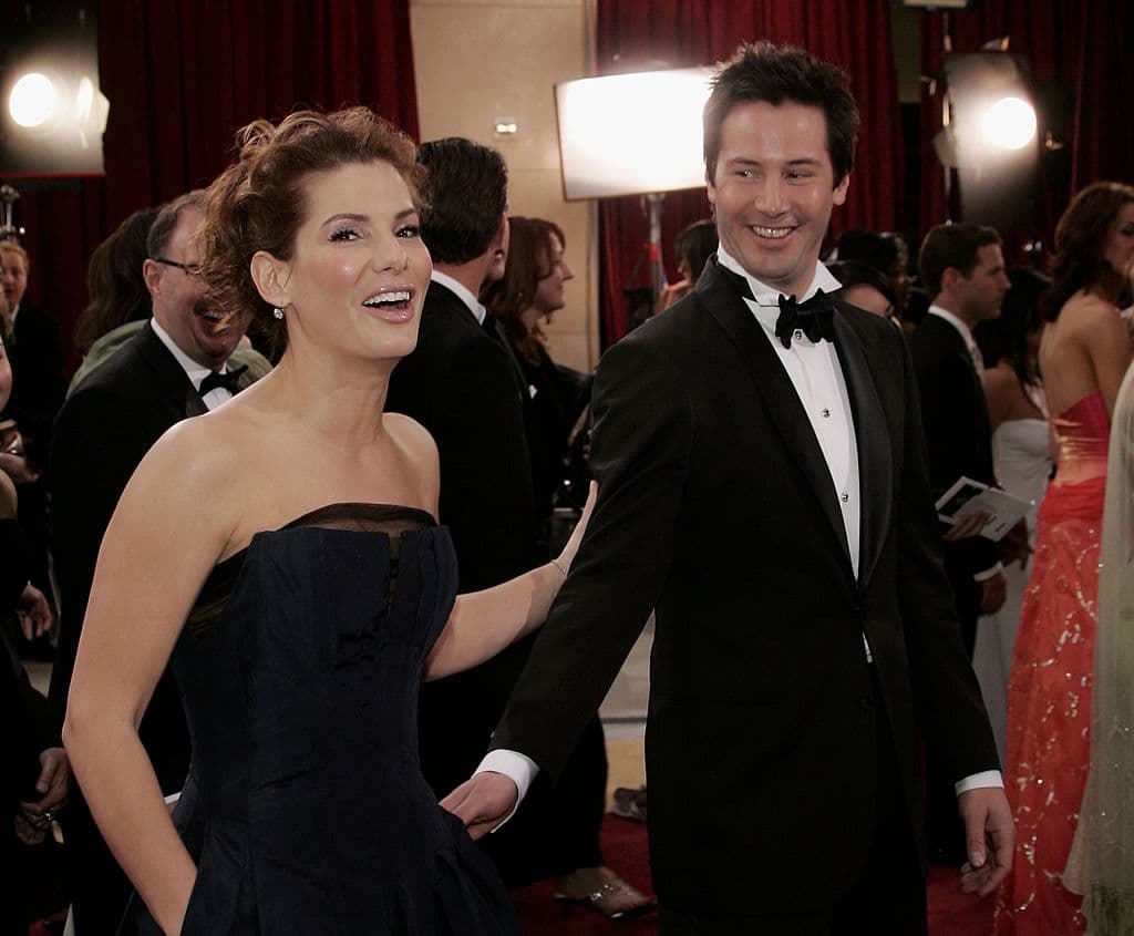 HOLLYWOOD - MARCH 5: Actress Sandra Bullock (left) and actor Keanu Reeves arrive at the 78th Annual Academy Awards at the Kodak Theatre on March 5, 2006 in Hollywood, California. (Photo by Vince Bucci/Getty Images)