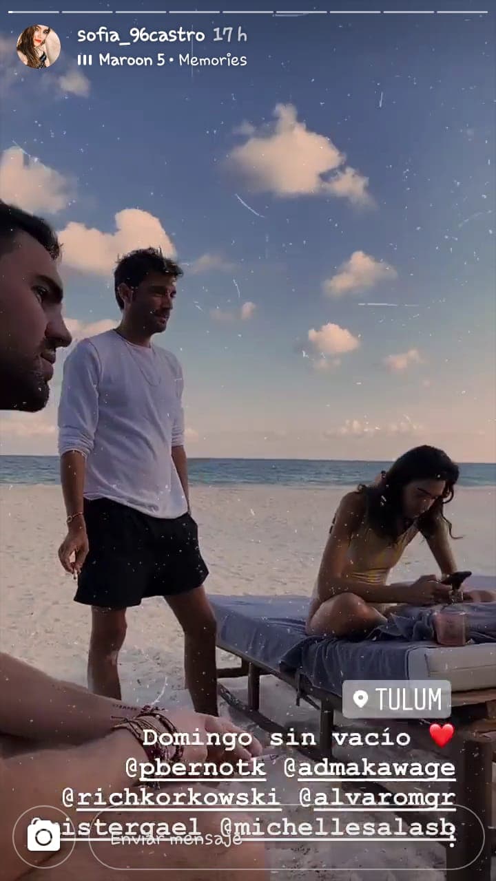 Además, en sus historias de Instagram, Sofía Castro publicó algunos clips de este viaje a Tulum, Quintana Roo (al sur de México).