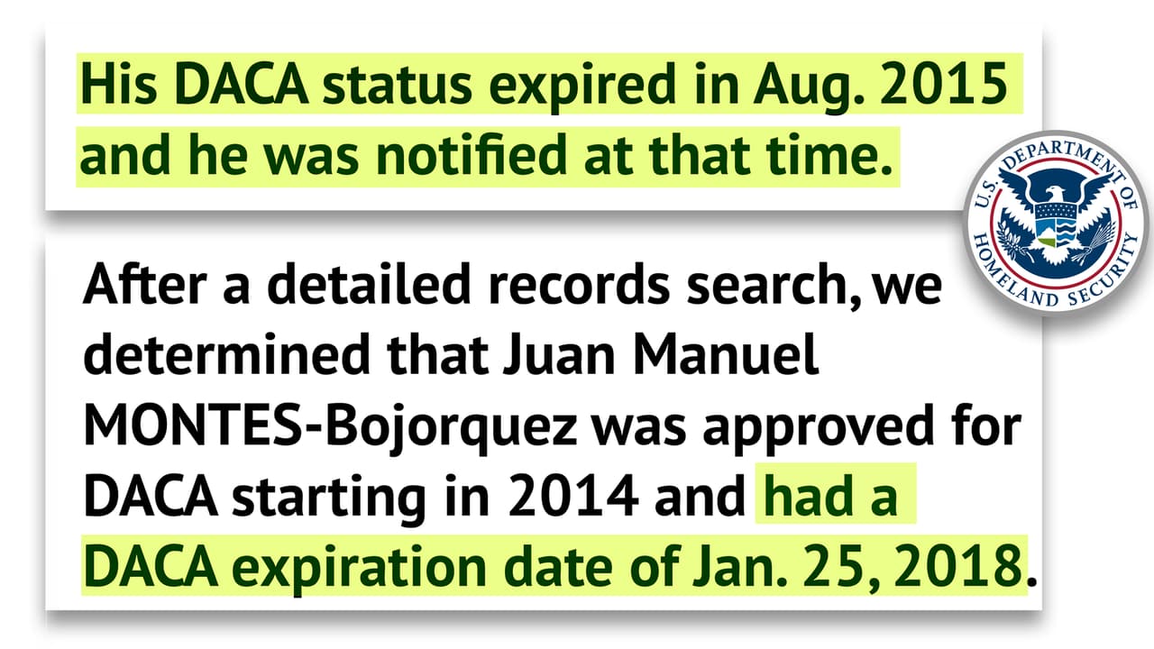 El Gobierno se contradice en su versión del dreamer con DACA deportado