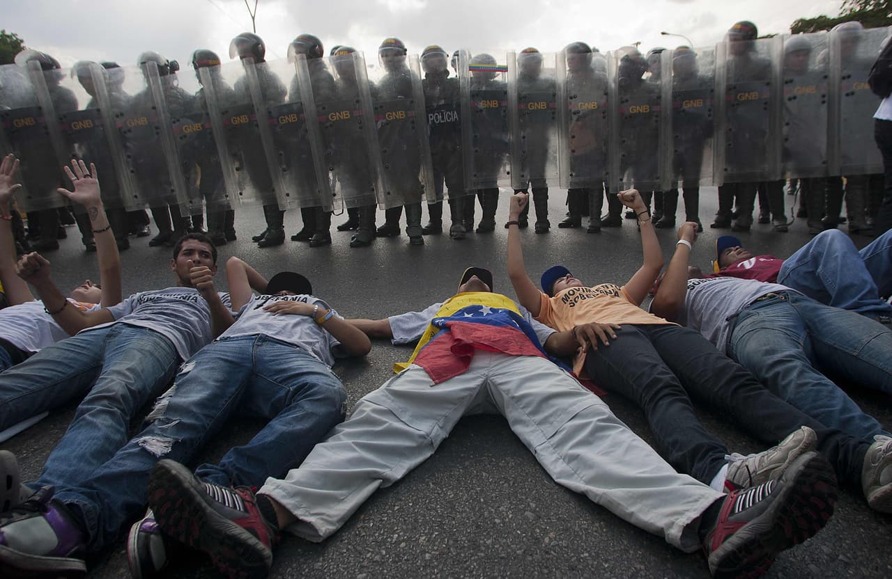 Una protesta contra el gobierno venezolano, en 2013.