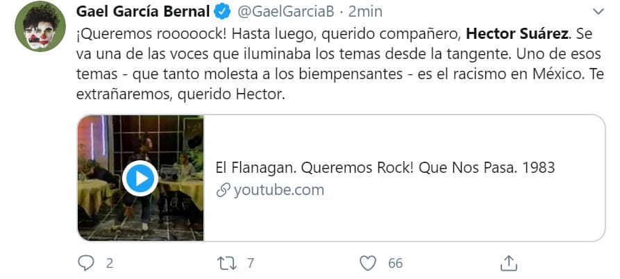 Además, compartió un video de uno de los personajes más queridos y conocidos del comediante: El Flanagan.