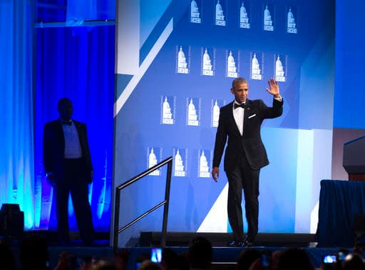 President Barack Obama waves to the crowd after his speech at 39th Annual Congressional Hispanic Caucus Institute Public Policy Conference and awards gala, Thursday, Sept. 15, 2016, in Washington.