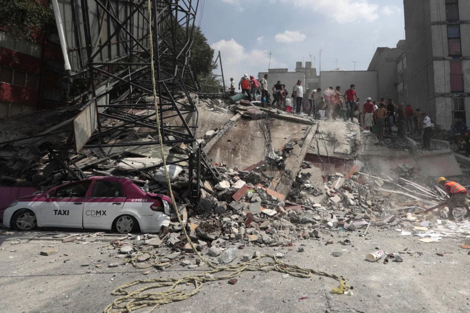 A collapsed building in Mexico City after the Sept 19 earthquake
