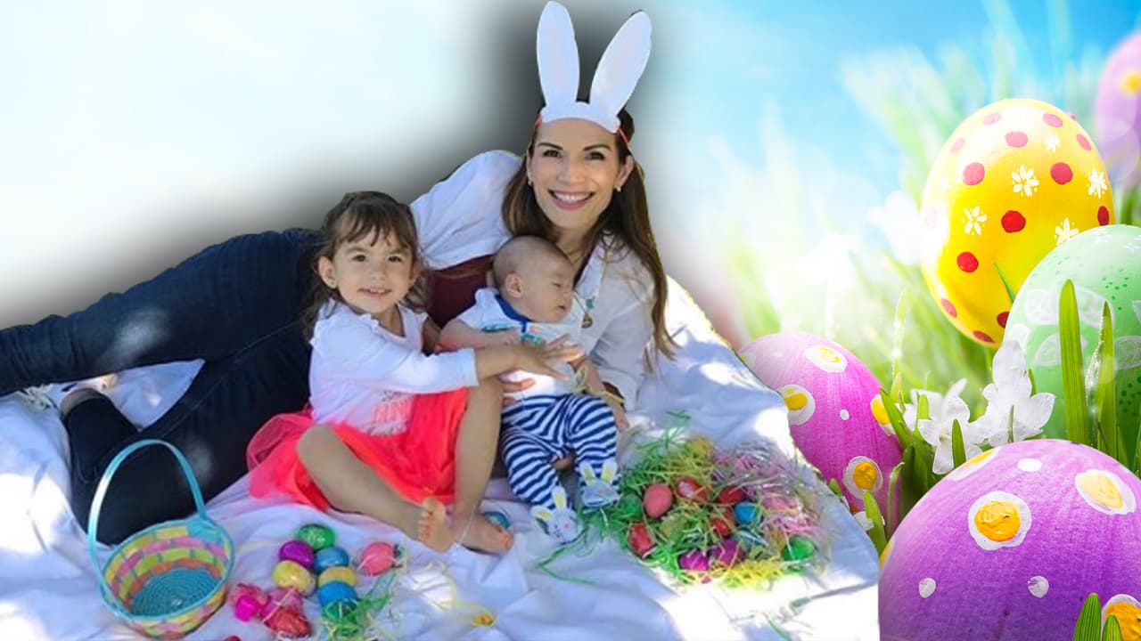 Liam celebró su primera Pascua junto a su hermanita Michelle (fotos)