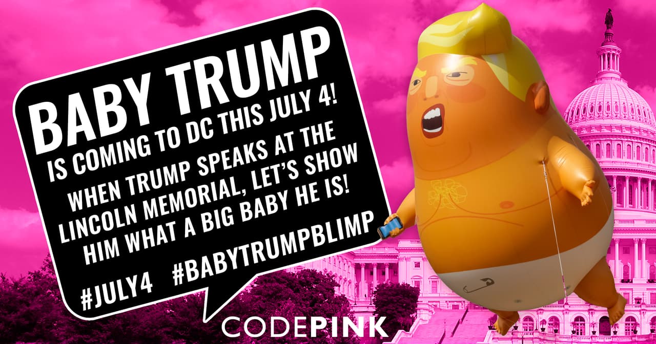 'Baby Trump' también estará en el desfile del 4 de julio en Washington DC, pero no podrá volar