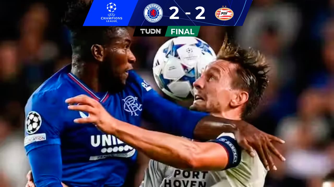 PSV Eindhoven rescata el empate ante Rangers en Playoffs de Champions League