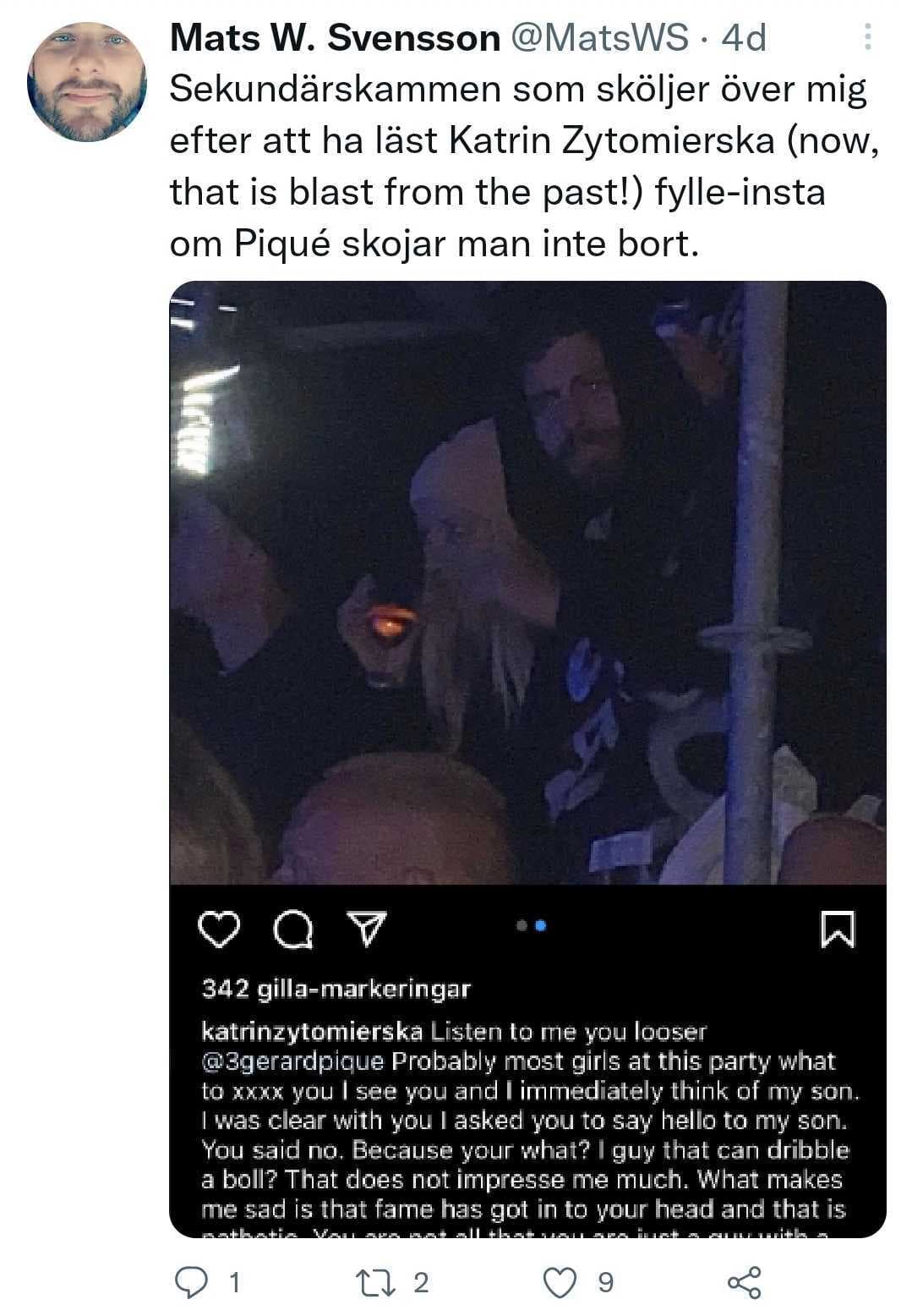 La empresaria e 'influencer' sueca, Katrin Zytomierska, fue quien fotografió y viralizó la imagen, luego de que la estrella del Barça se negara a regalarle una foto para su hijo.
<br>