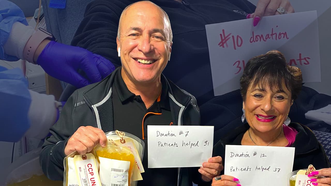 Esta pareja ha salvado al menos 60 vidas al donar su plasma en varias oportunidades