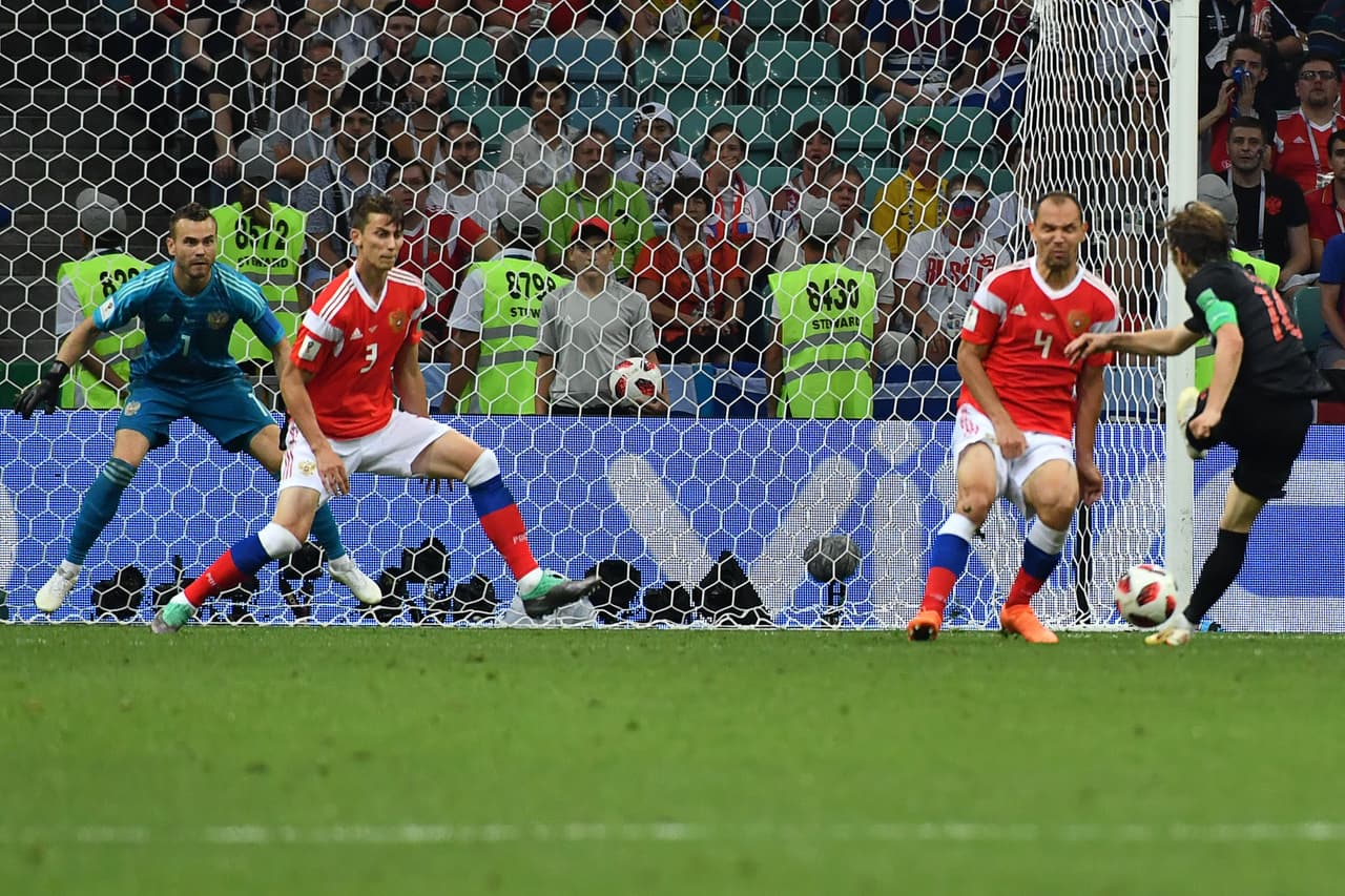 El tiro de Modric al minuto 75' no fue el mejor, pero llevó peligro al área de Rusia cuando el marcador se encontraba 1-1.