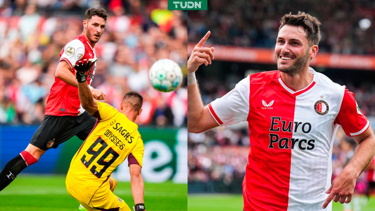 Santiago Giménez anota golazo en su regreso al Feyenoord ante Benfica