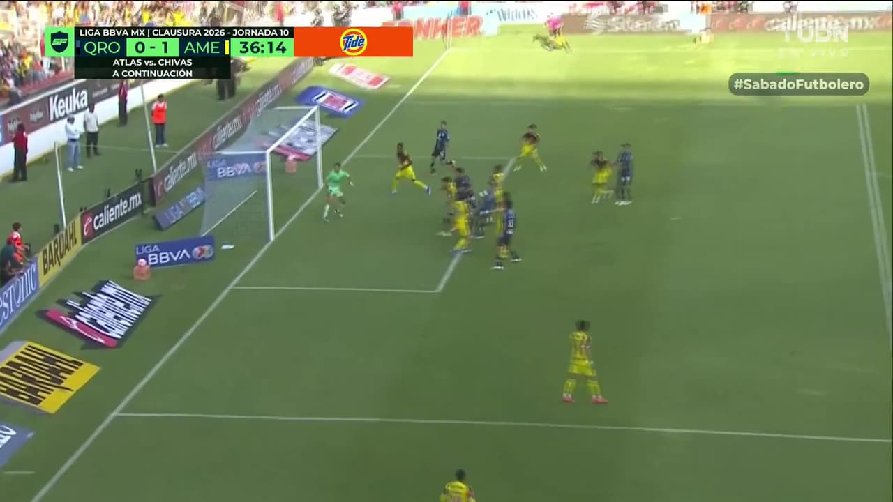 ¡Se salva el América! Coronel ganó por arriba pero su cabezazo se fue apenas fuera