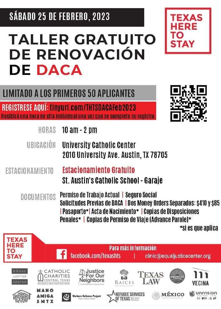 Taller Gratuito De Renovación de DACA