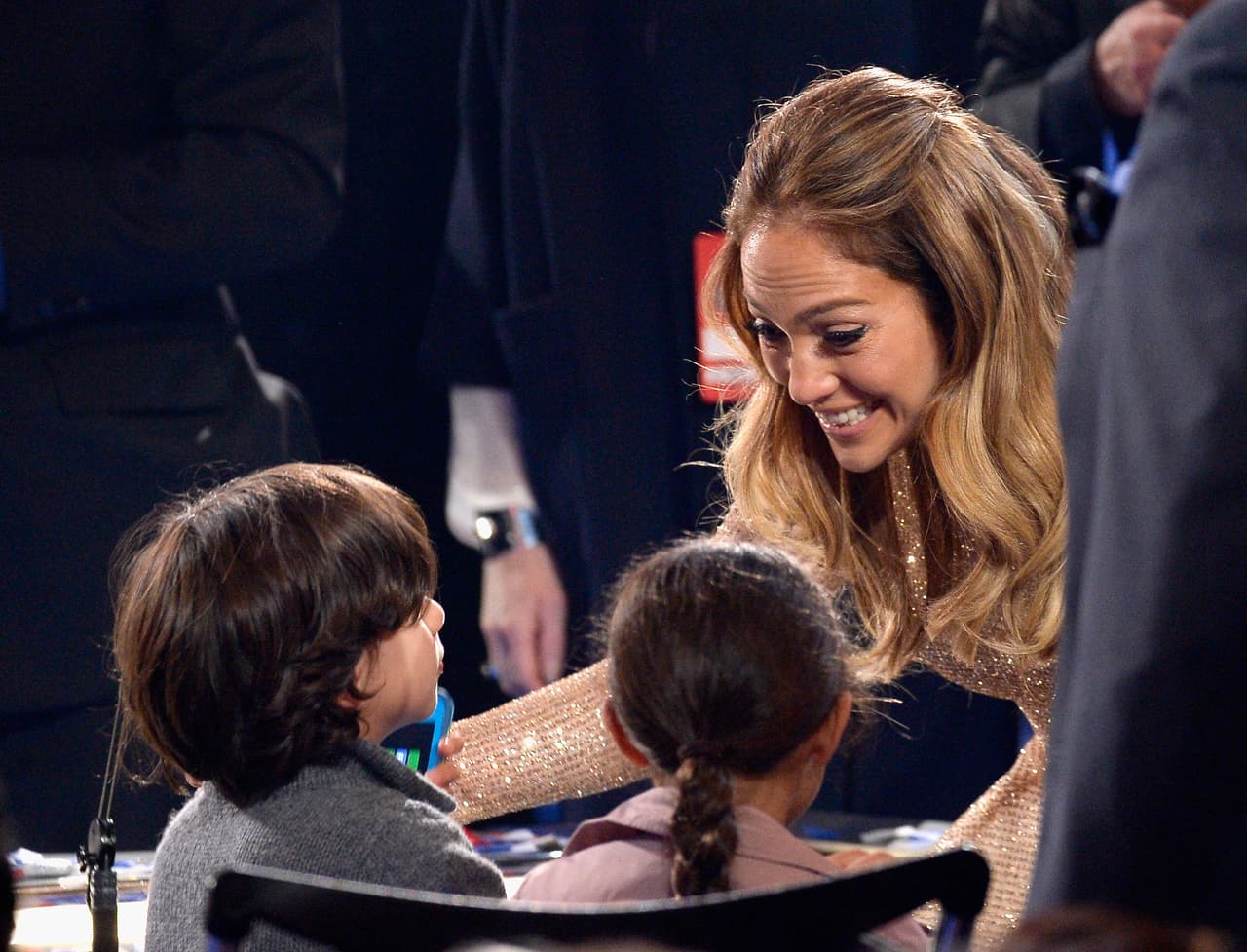 J.Lo feliz de ver a Max y Emme.