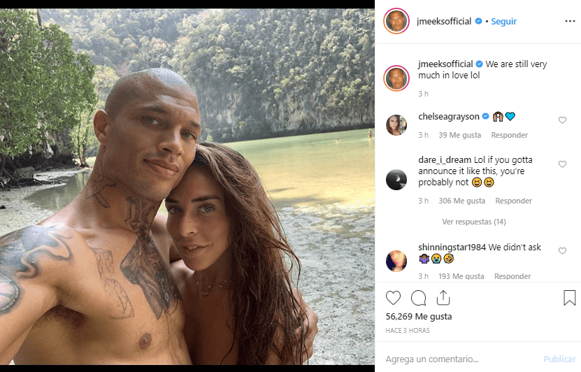 El modelo publicó una imagen junto a su pareja con un mensaje dirigido a todos sus seguidores: "Todavía estamos muy enamorados".