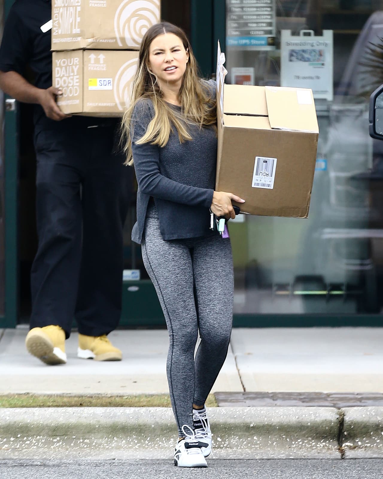 La actriz se sorprendió al ver a las cámaras en el lugar.