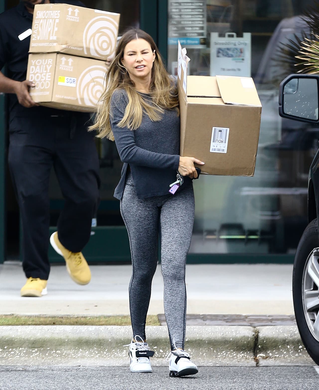 Sofía llevaba ropa deportiva, su melena alborotada y cero maquillaje.