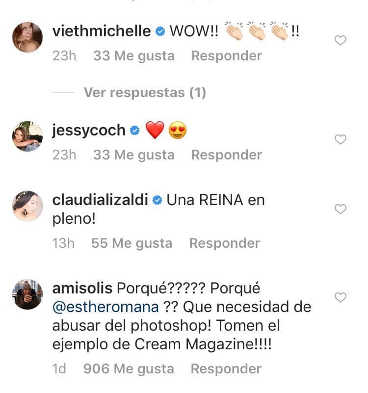 Las actrices Michelle Vieth, Jessica Coch y la presentadora Claudia Lizaldi comentaron positivamente.