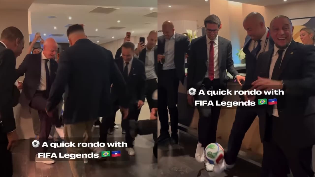Leyendas de Brasil juegan ‘torito’ con Gianni Infantino en el Mundial del 2026