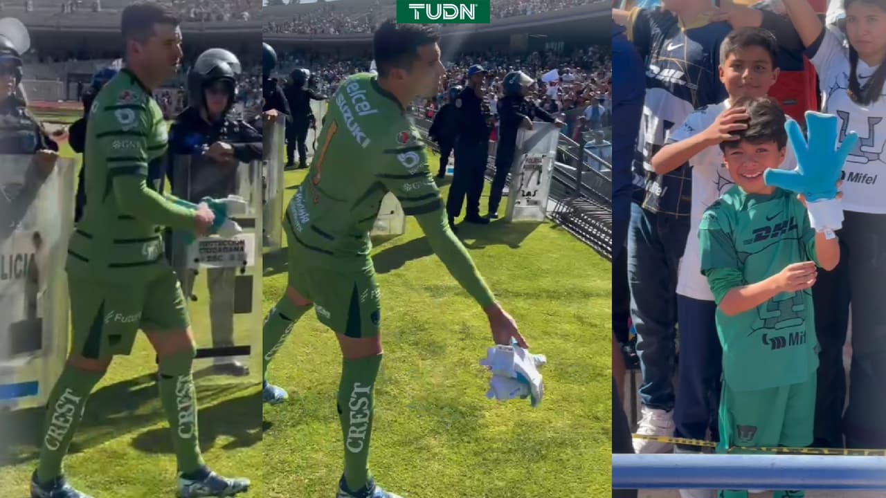 Julio González regaló guantes a fan tras eliminación de Pumas ante Monterrey