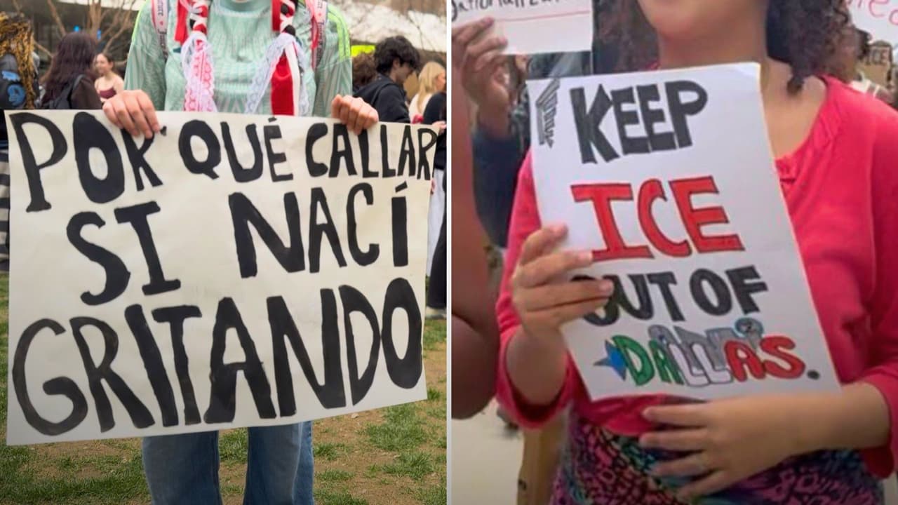 “Salimos por nuestras familias”: estudiantes de Dallas protestan por redadas de ICE