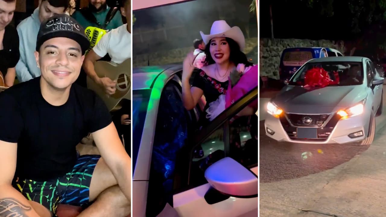 Eduin Caz hizo llorar a su hermana con el carro que le regaló para celebrar sus 18 años