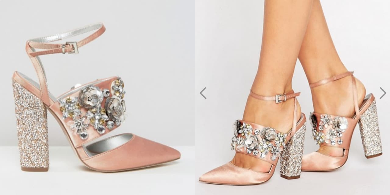 Se trataba de unos mules rosa pálido (nude) en satín y cubiertos de pedrería y cristal en el tacón y el empeine. La mayor sorpresa fue encontrar que las sandalias Papaya forman parte de la colección Bridal de Asos y se encuentran a la venta en
<b> <a href="http://us.asos.com/asos/asos-papaya-bridal-embellished-heels/prd/7235002">la tienda online por solo ¡$82 dólares!</a>.</b>