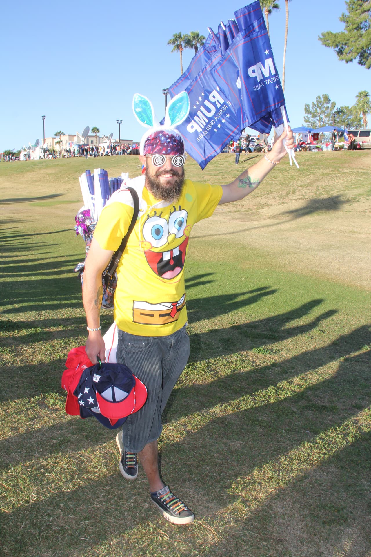 Hasta los vendedores derrocharon originalidad en el evento.