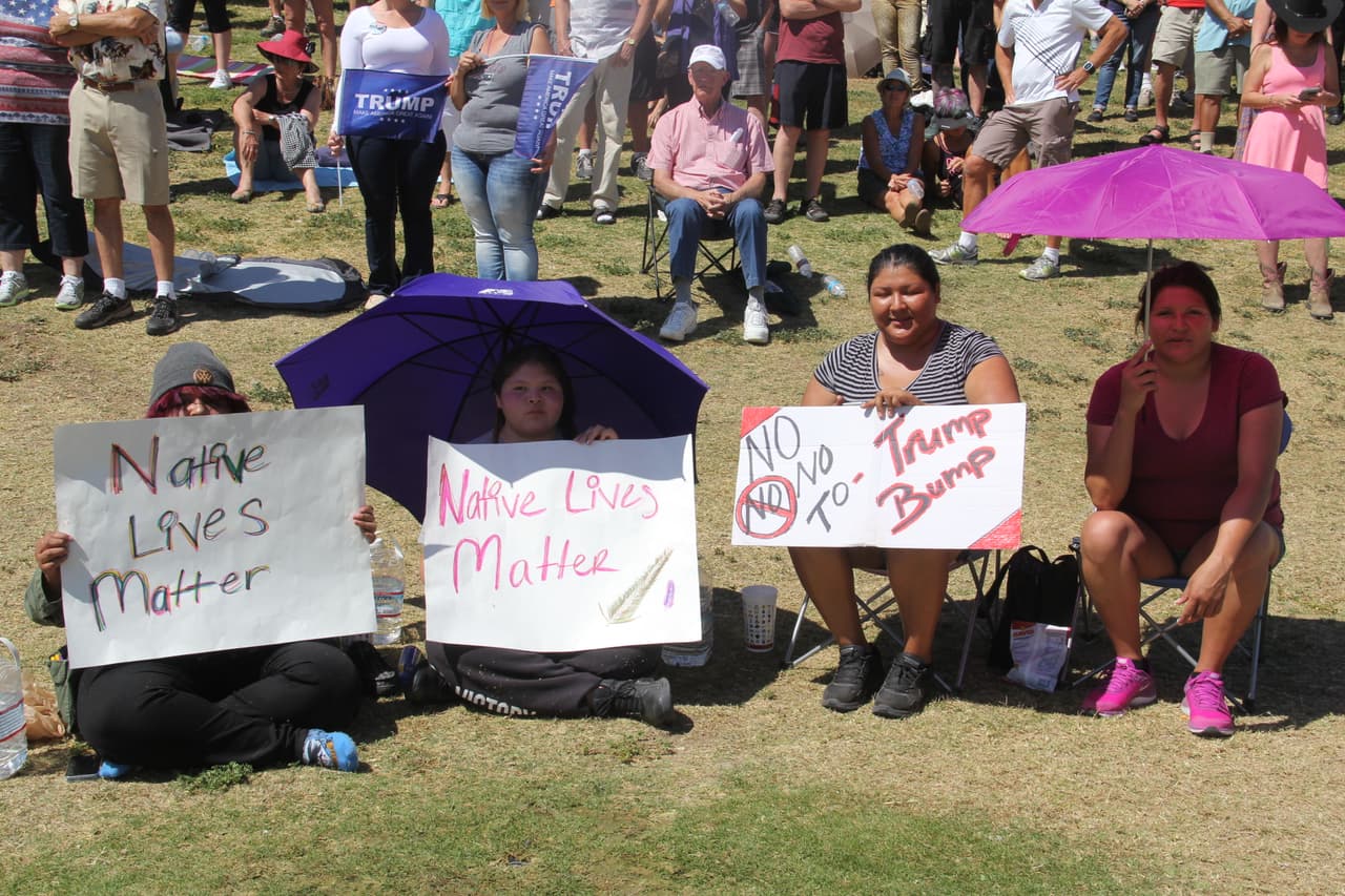 La comunidad indígena de Arizona se sumó a los manifestantes.