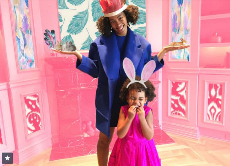 Ivy Blue tuvo una celebración temprana de Easter, aquí junto a su tía Solange