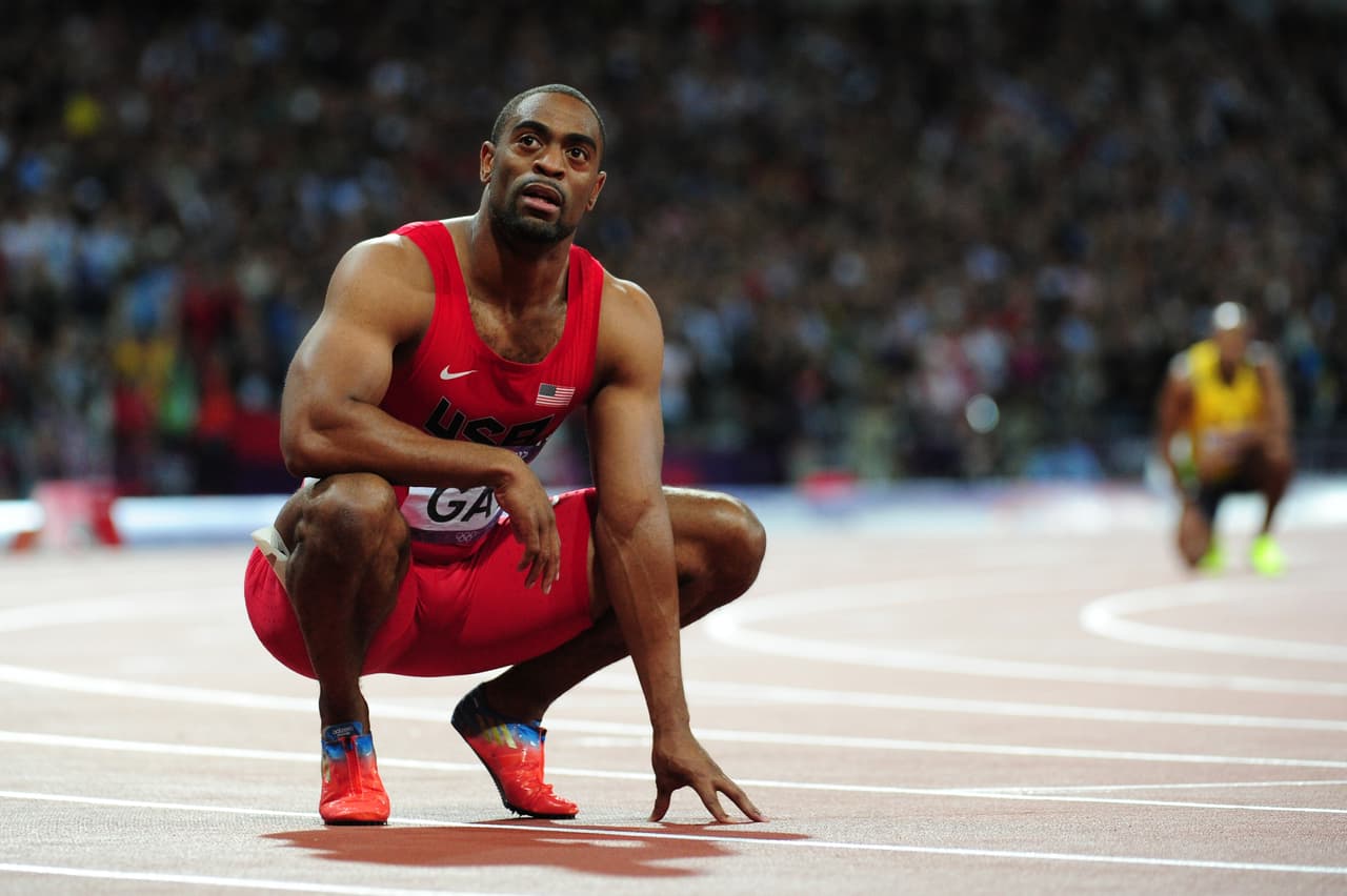 A pesar de ser uno de los mejores atletas en su disciplina, Tyson Gay se mostró impotente al quedarse fuera del podio por 0.01 segundos, y mientras lloraba dijo, "di lo mejor".