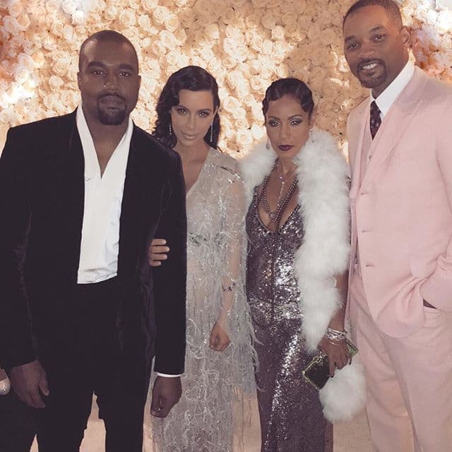 Aquí la famosa pareja junto a Jada y Will Smith.