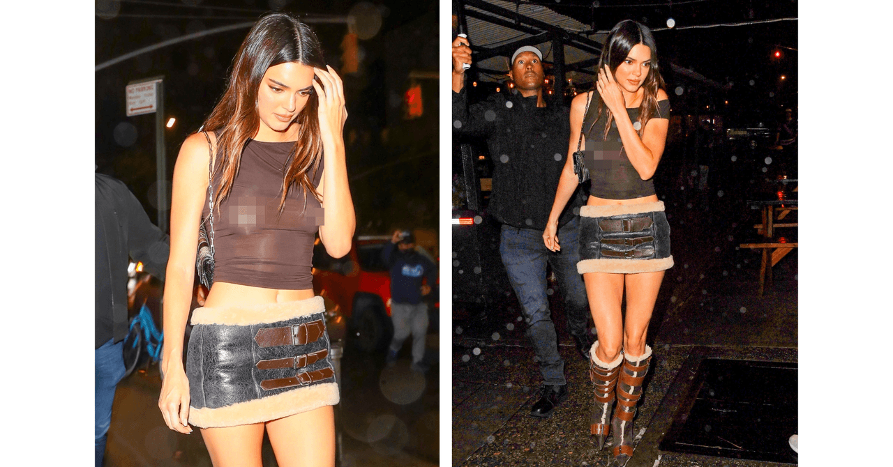 Kendal Jenner usó un top transparente para ver a Bad Bunny