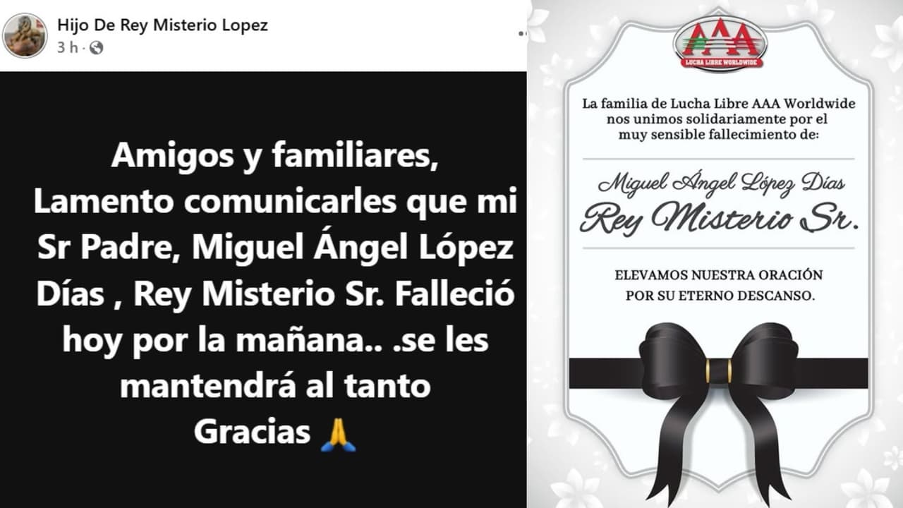 Hijo de Rey Misterio Sr. anunció su muerte.