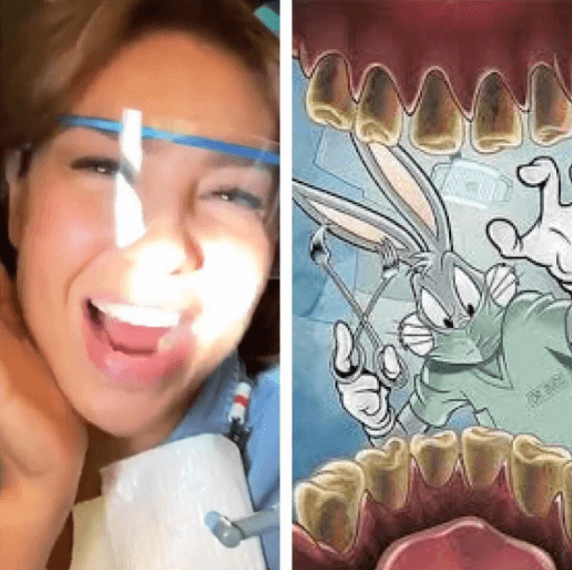 Esta bella de los escenarios también opta por hacer sus propios memes de momentos complicados como ir al dentista.