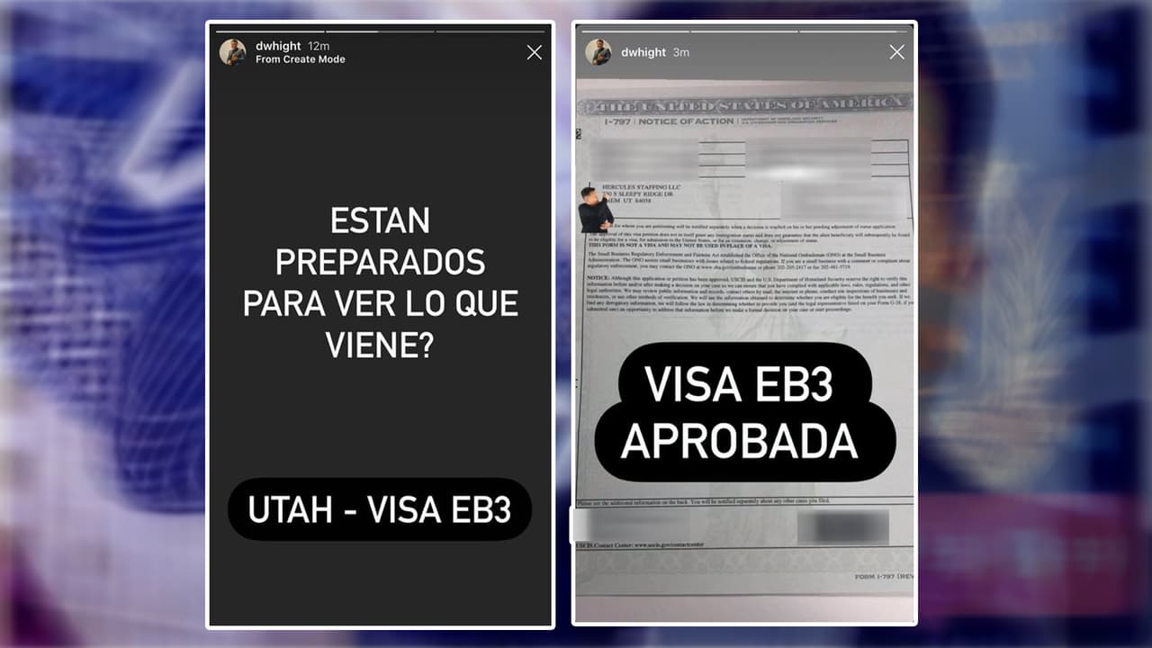 Personas entrevistadas por 
<i>Univision 32</i> compartieron las capturas de pantalla que hicieron de las publicaciones de Dwhight Molina en Instagram, donde él promueve supuestos casos de aprobaciones de la visa EB-3.