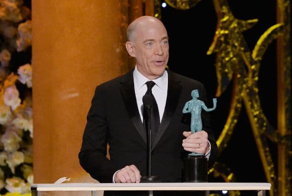 J.K. Simmons aceptando su premio a Mejor actor de reparto en cine.